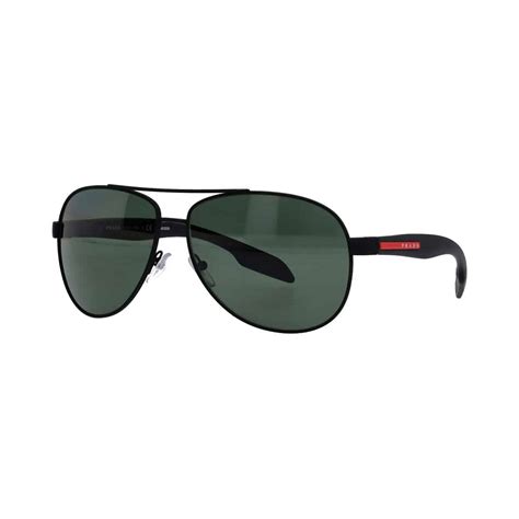 PRADA Sunglasses SPS 53p Black Green Polarized 62